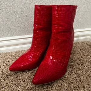 Red Snake Skin Boots